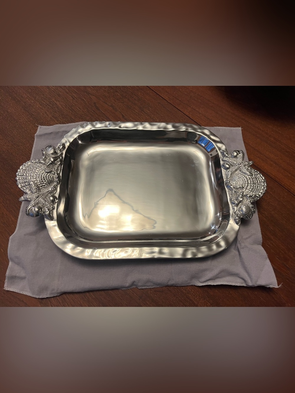 Mariposa Seashell Handled Tray